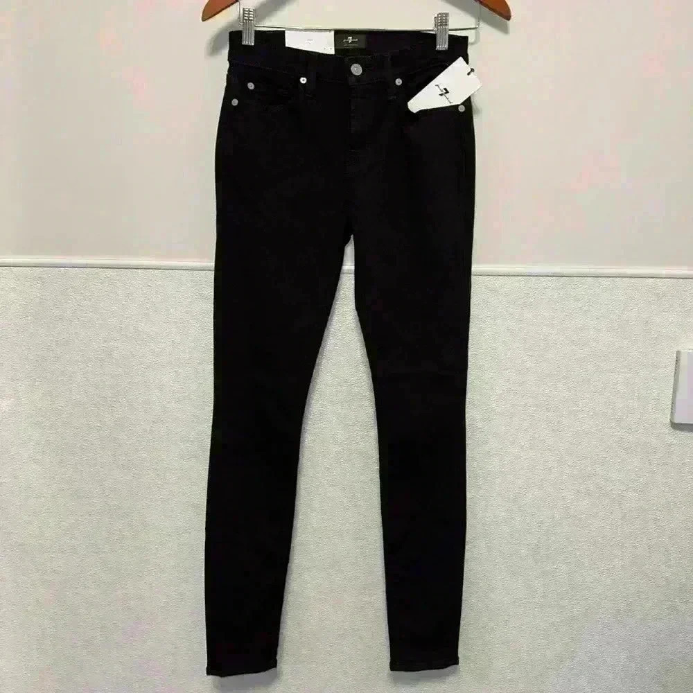 7 For All Mankind Black Gwenevere Skinny Jeans Size 26